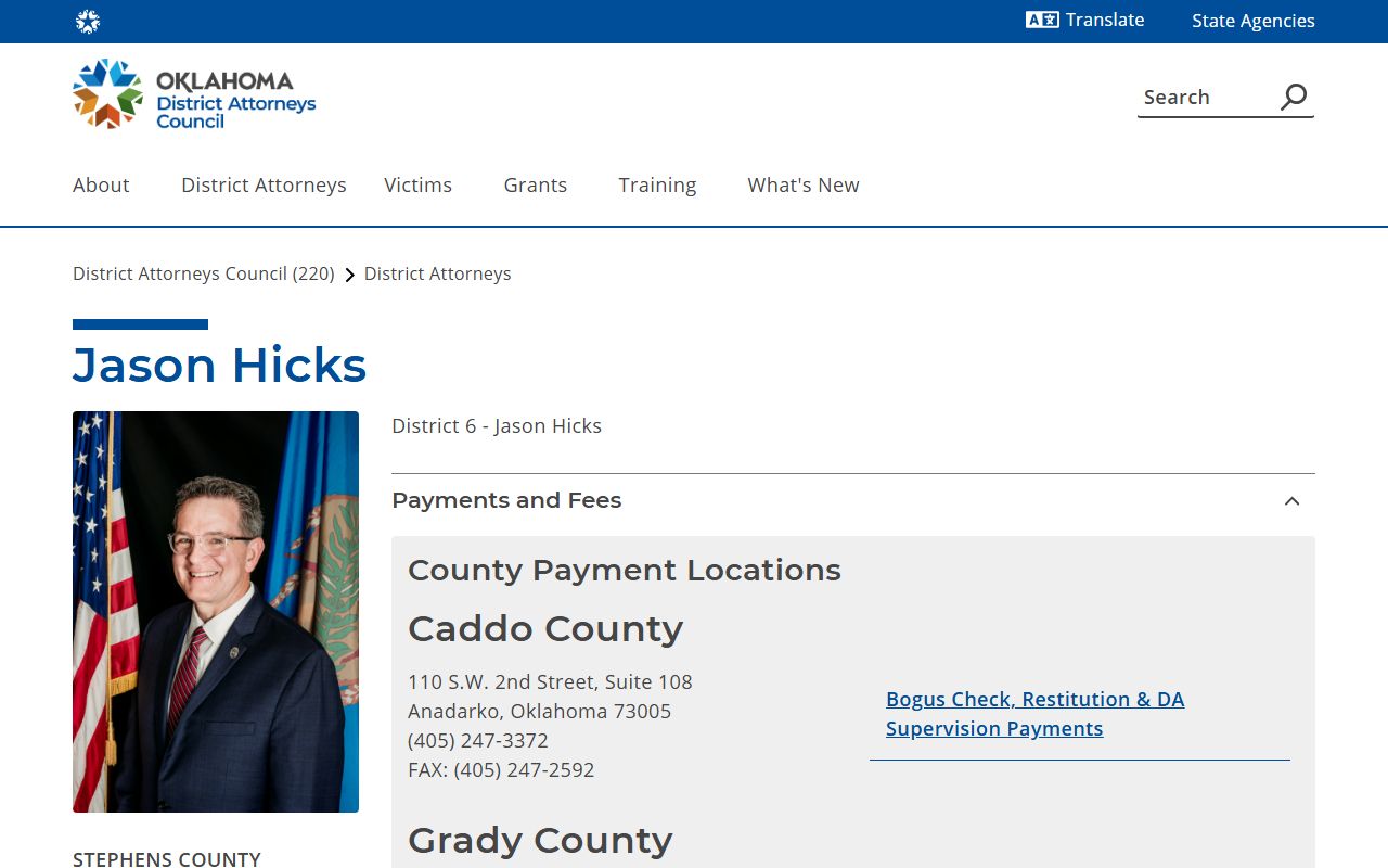 Caddo County criminal court records District Attorney charging information