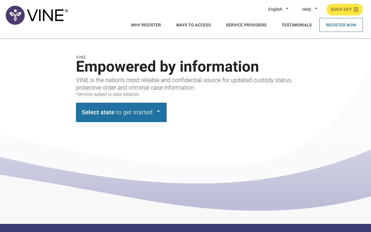VINE custody notification search for Caddo County inmate records