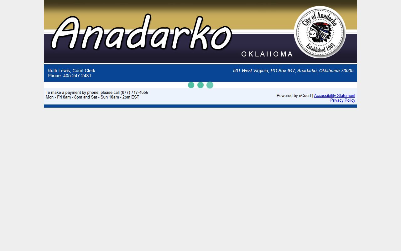 Online ticket payment portal for Caddo County traffic citations in Anadarko