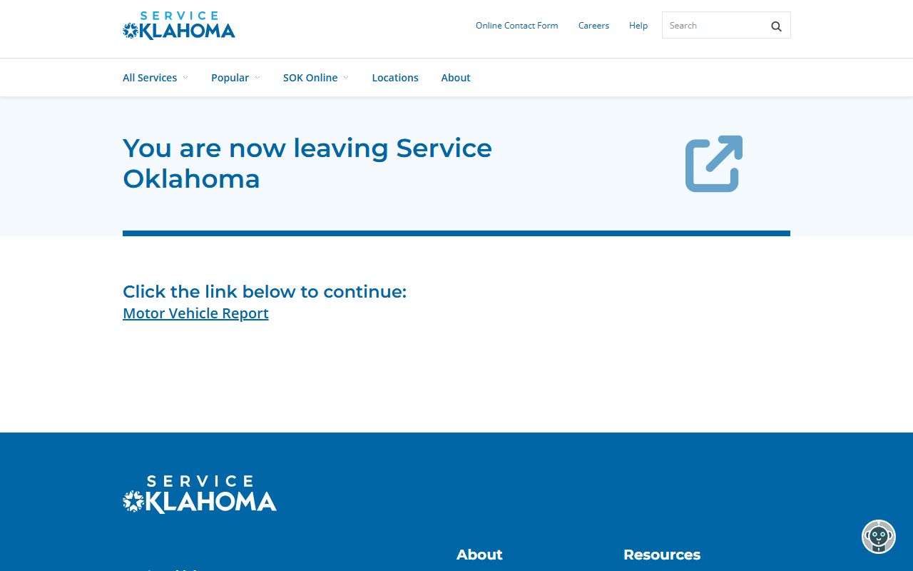 Service Oklahoma motor vehicle report page for a Caddo County commercial driver record